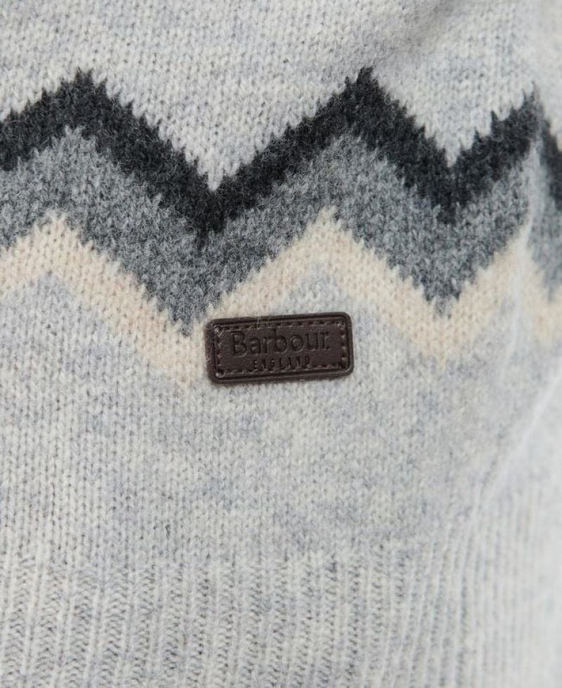 Grey Men Barbour Regis Fairisle Sweatshirt | US-6471BACGZ