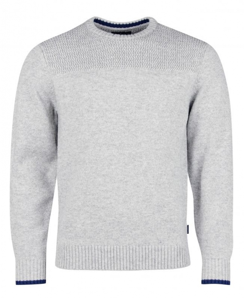 Grey Men Barbour Scull Crew Sweater | US-1284MHBYR