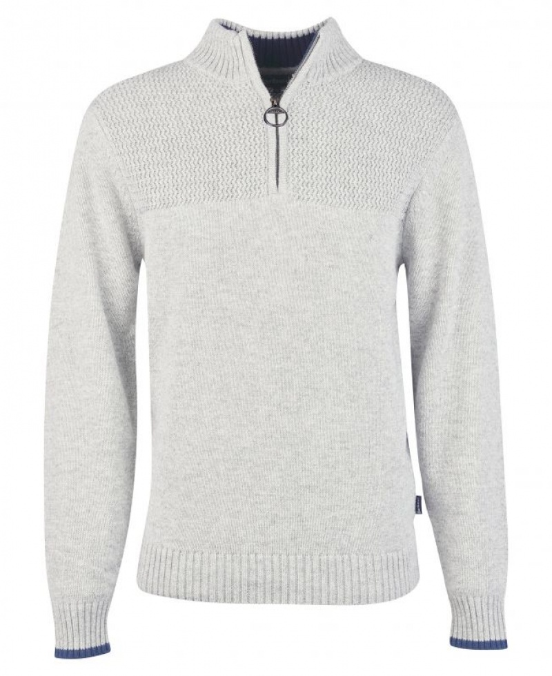 Grey Men Barbour Shoal Half Zip Sweatshirt | US-9270ZCIWE