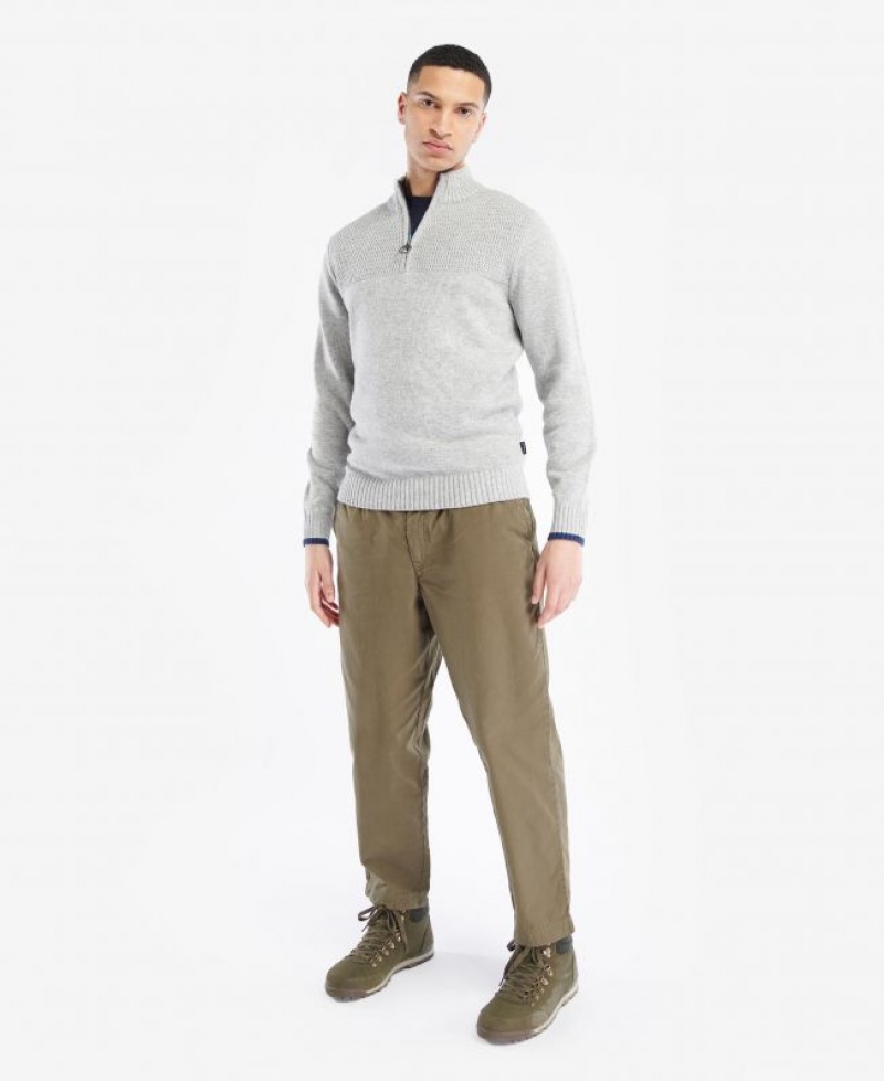 Grey Men Barbour Shoal Half Zip Sweatshirt | US-9270ZCIWE