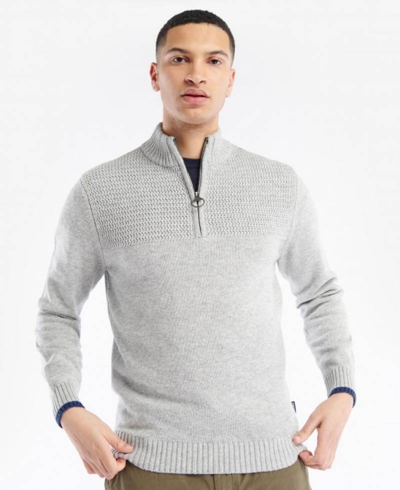 Grey Men Barbour Shoal Half Zip Sweatshirt | US-9270ZCIWE