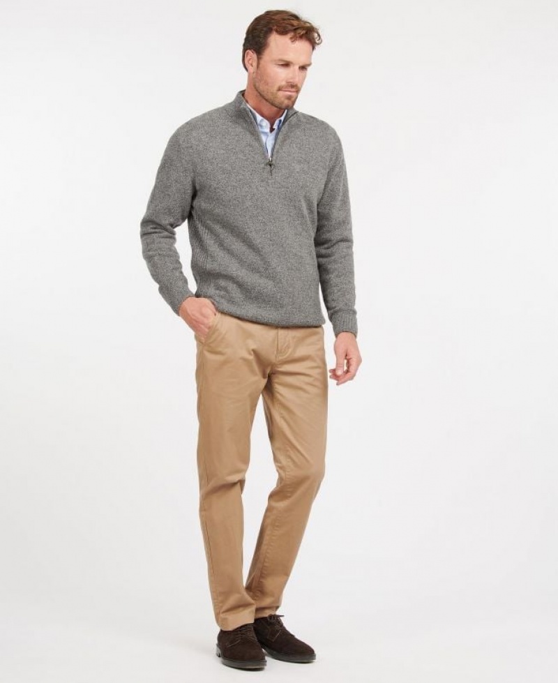 Grey Men Barbour Tisbury Half Zip Sweater | US-4783EKOWU