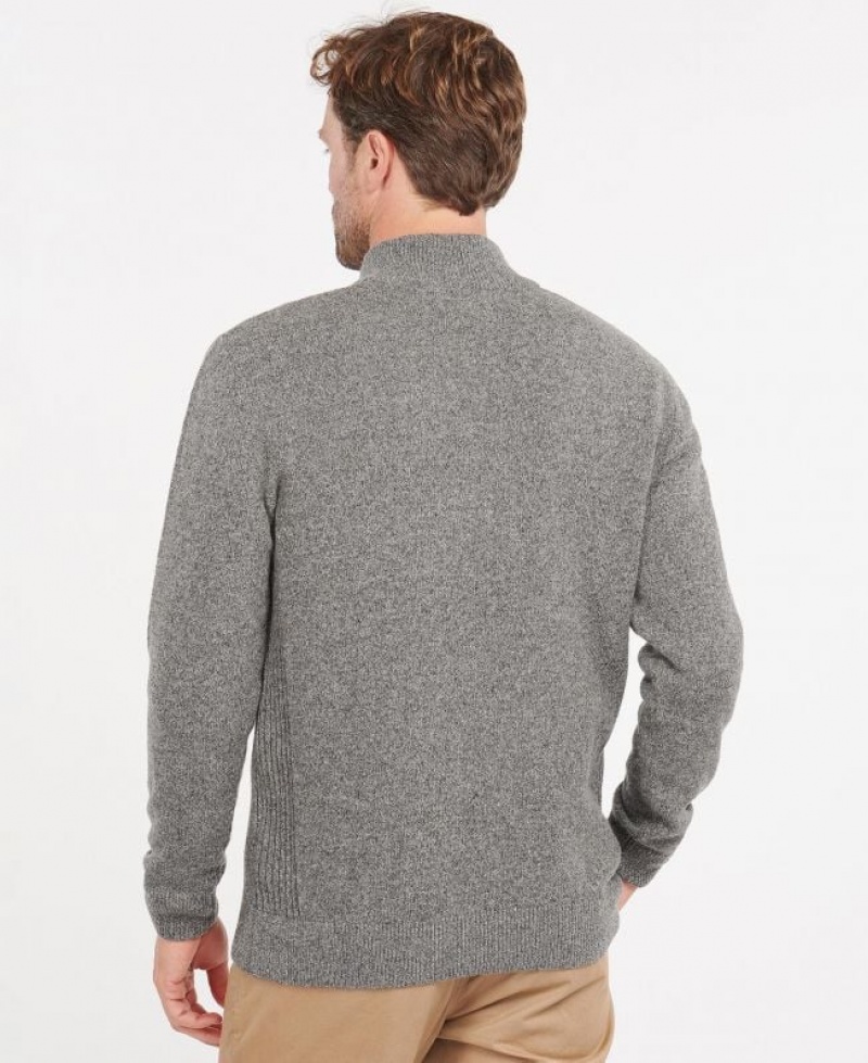 Grey Men Barbour Tisbury Half Zip Sweater | US-4783EKOWU