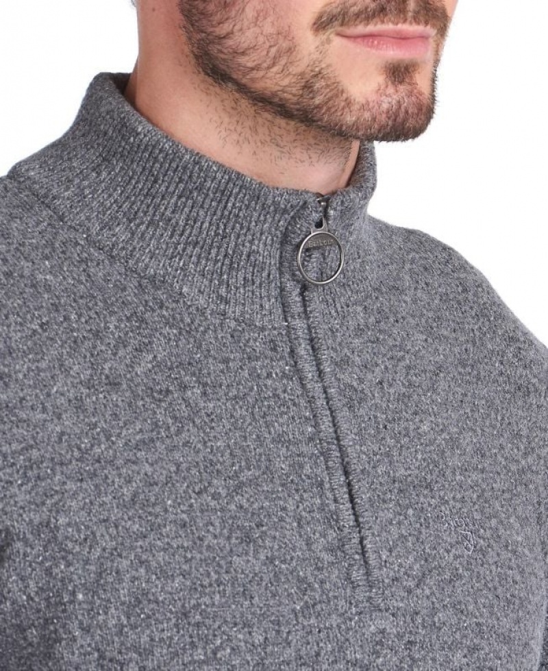 Grey Men Barbour Tisbury Half Zip Sweater | US-4783EKOWU