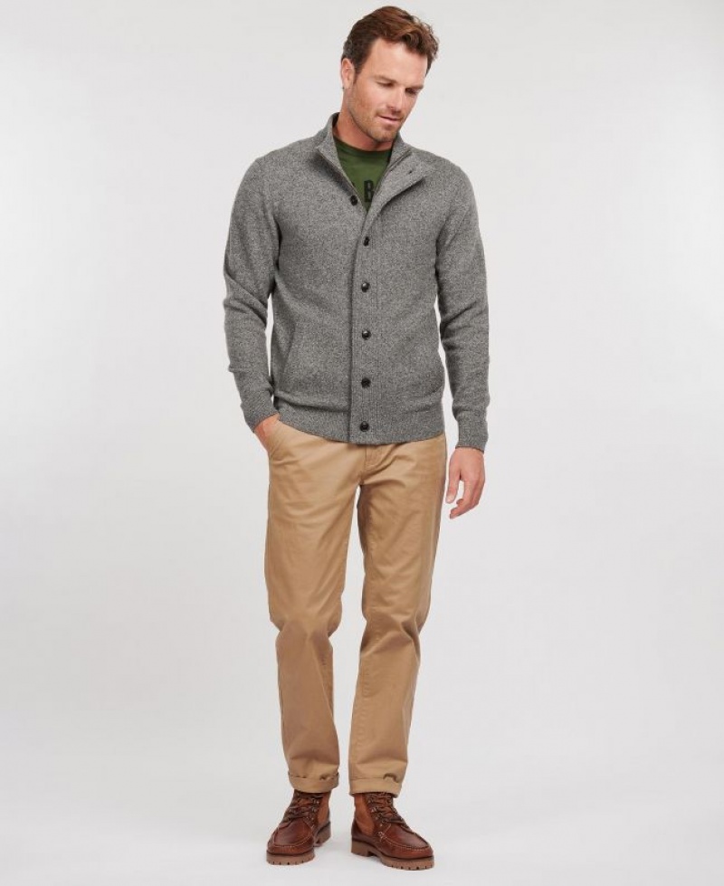 Grey Men Barbour Tisbury Zip Through Cardigan | US-3014AOXBM