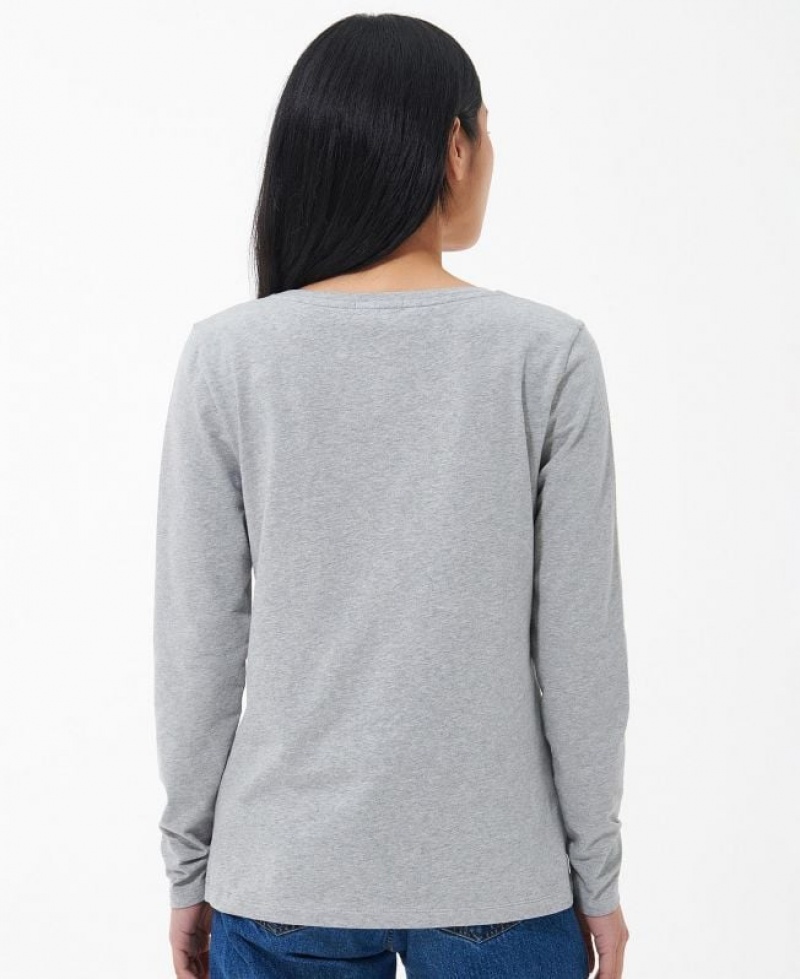 Grey Women Barbour Langstone T-Shirts | US-6027CKIYU