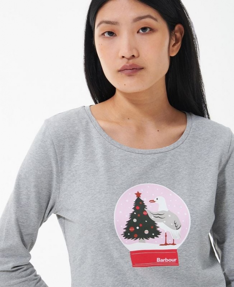 Grey Women Barbour Langstone T-Shirts | US-6027CKIYU