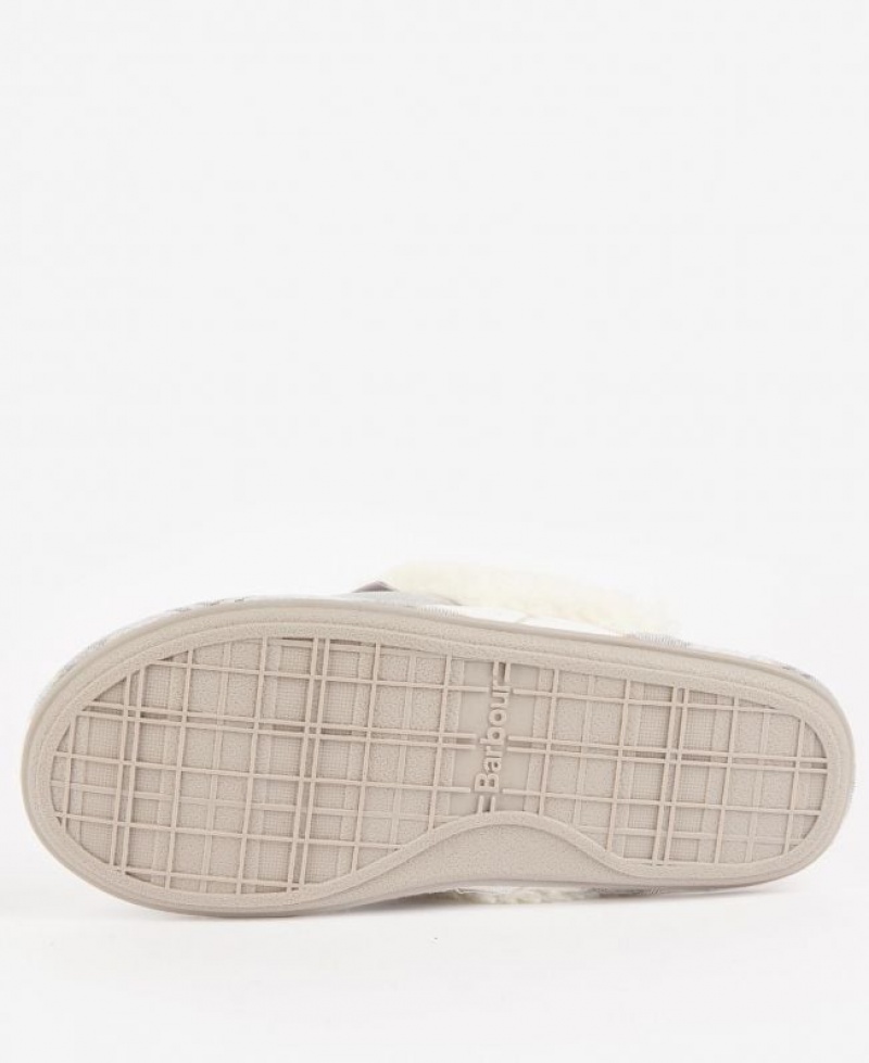 Grey Women Barbour Lydia Mule Slippers | US-1478BJQNP