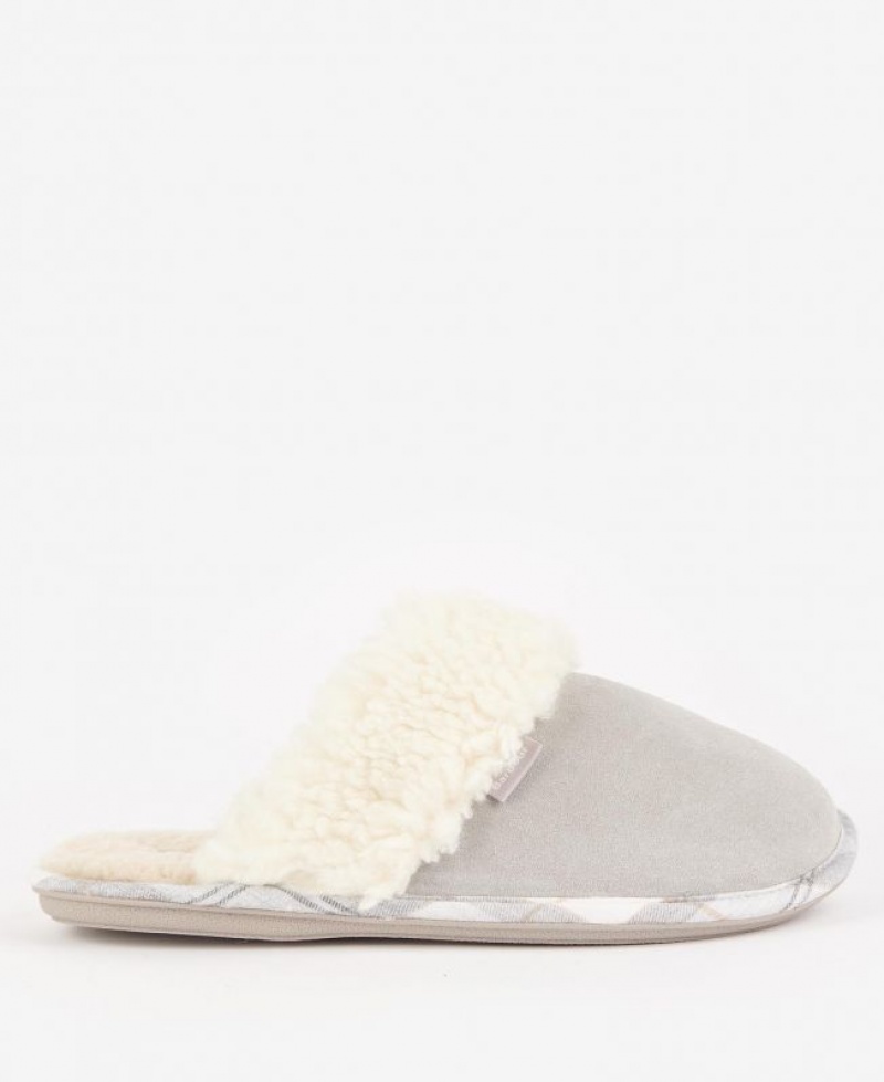 Grey Women Barbour Lydia Mule Slippers | US-1478BJQNP