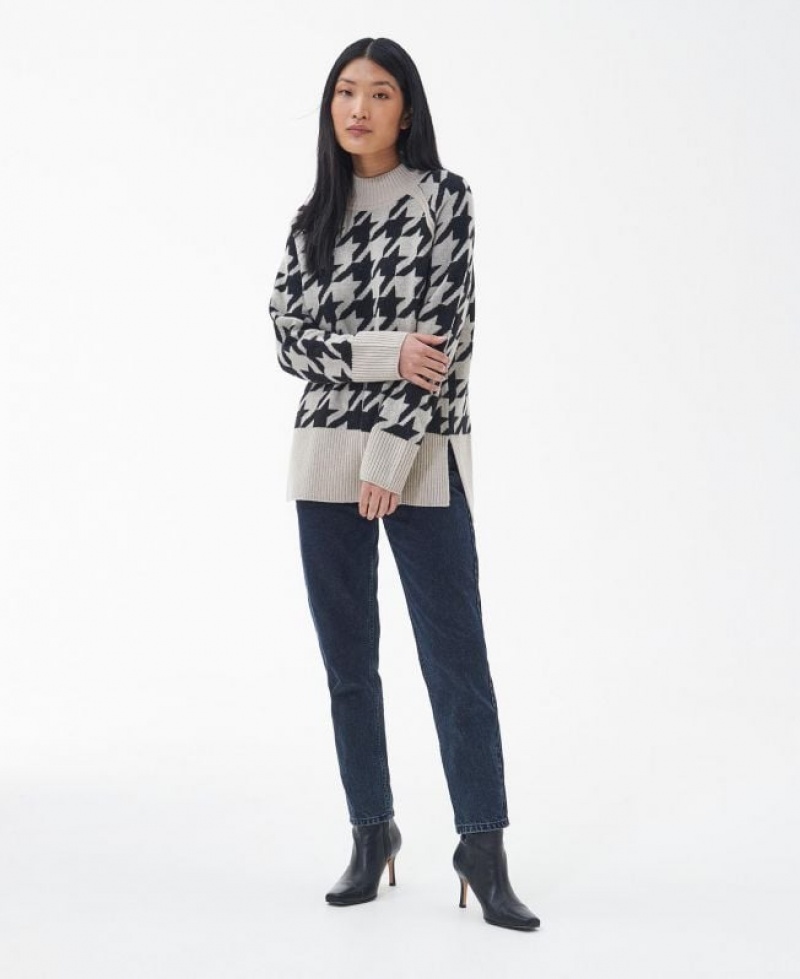 Grey / Black Women Barbour Tarana Knitted Sweater | US-1703JSFHY