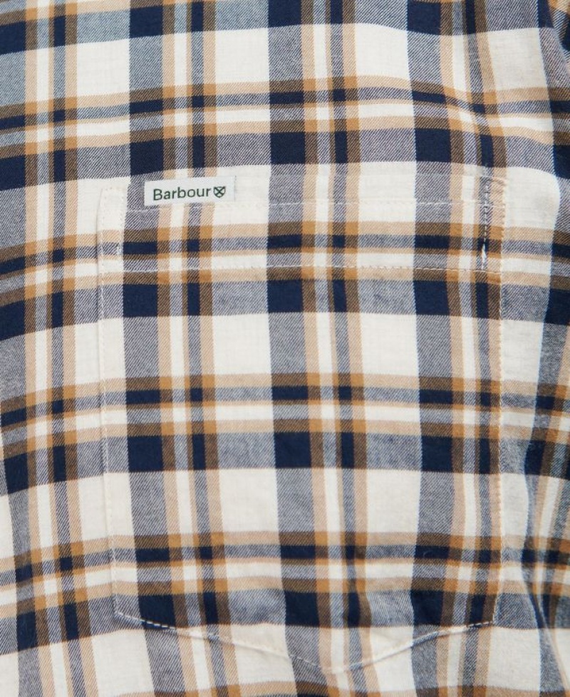 Grey / Navy Men Barbour Turville Regular Fit Shirts | US-0657NQXIR