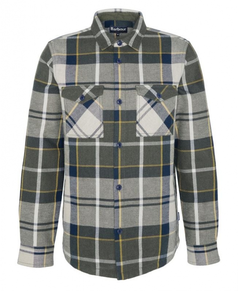 Grey / Olive Men Barbour Cannich Overshirt | US-9356ZNXPI