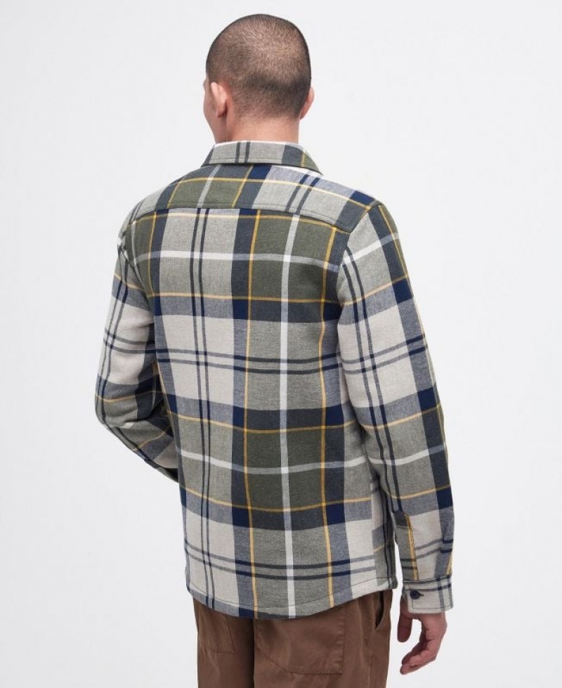 Grey / Olive Men Barbour Cannich Overshirt | US-9356ZNXPI