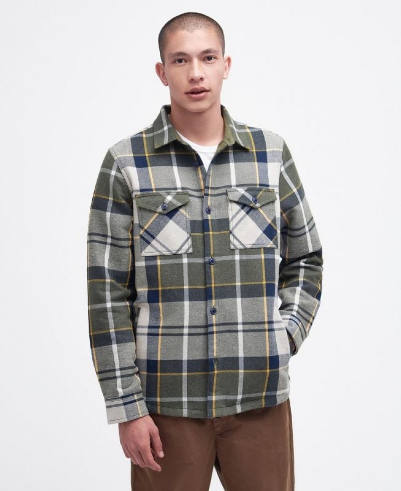 Grey / Olive Men Barbour Cannich Overshirt | US-9356ZNXPI