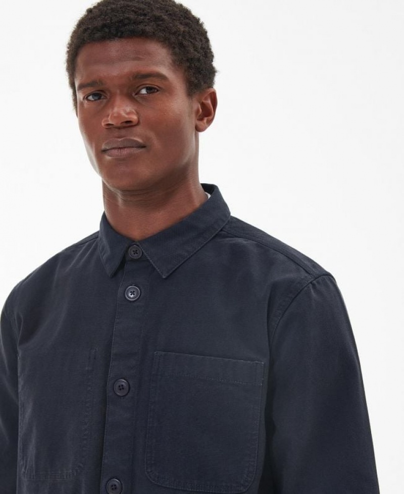 Indigo Men Barbour Chesterwood Regular Fit Overshirt | US-8659VWGKR