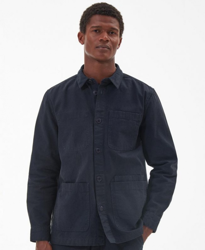 Indigo Men Barbour Chesterwood Regular Fit Overshirt | US-8659VWGKR