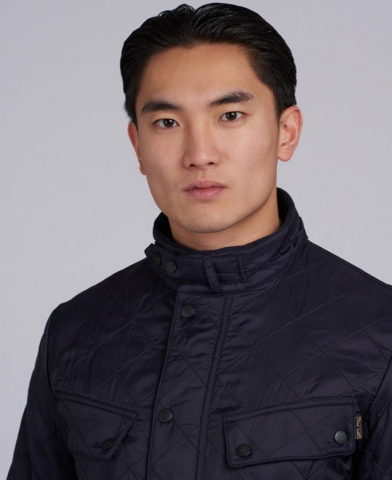 Indigo Men Barbour International Ariel Polarquilt Quilted Jacket | US-8701DCNYV