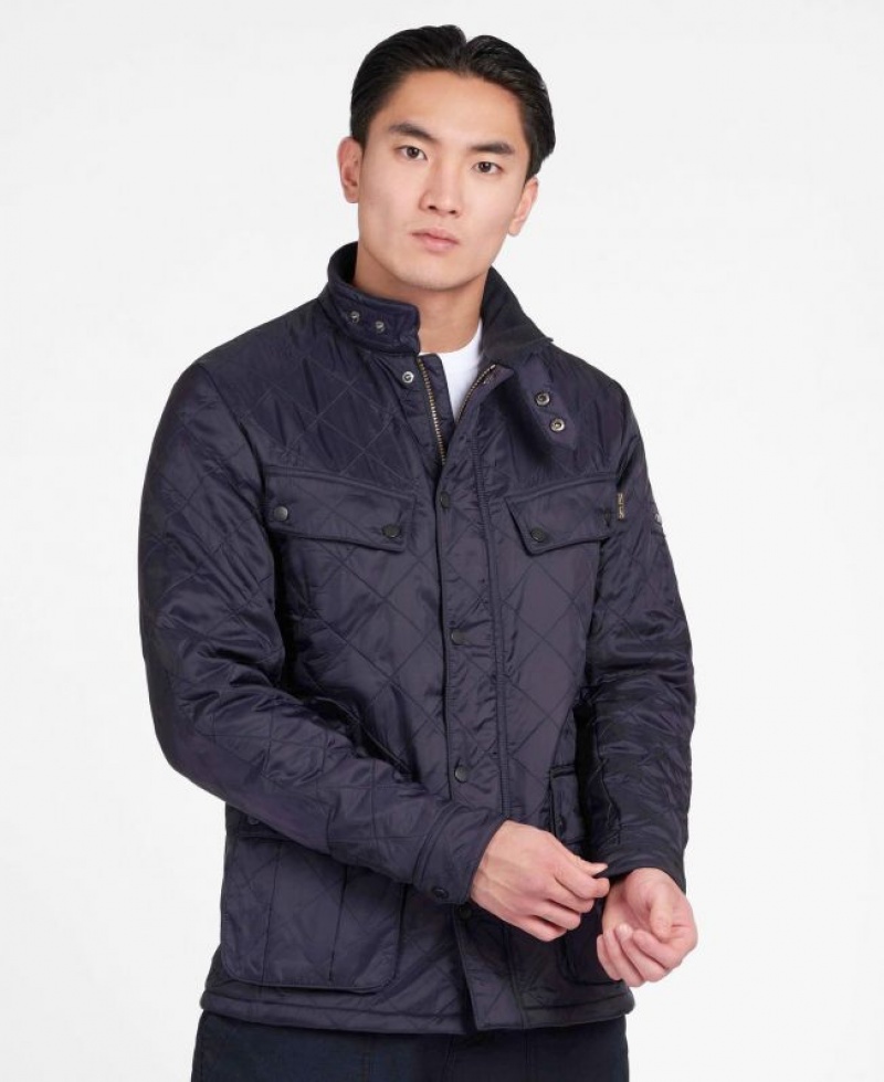 Indigo Men Barbour International Ariel Polarquilt Quilted Jacket | US-8701DCNYV