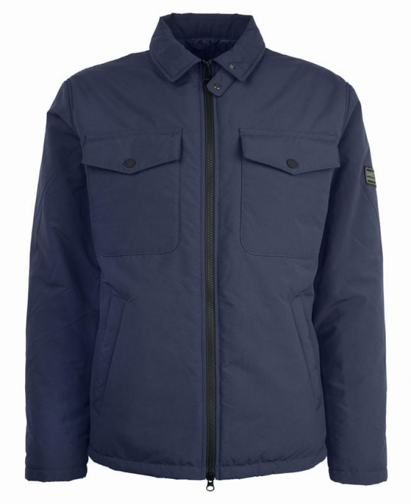 Indigo Men Barbour International District Quilted Jacket | US-3465FZWIT