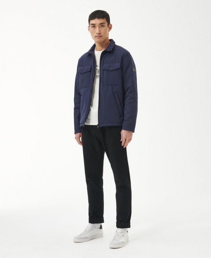 Indigo Men Barbour International District Quilted Jacket | US-3465FZWIT