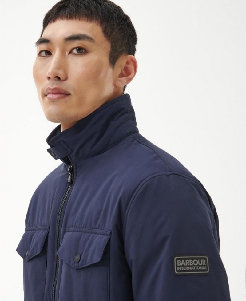 Indigo Men Barbour International District Quilted Jacket | US-3465FZWIT