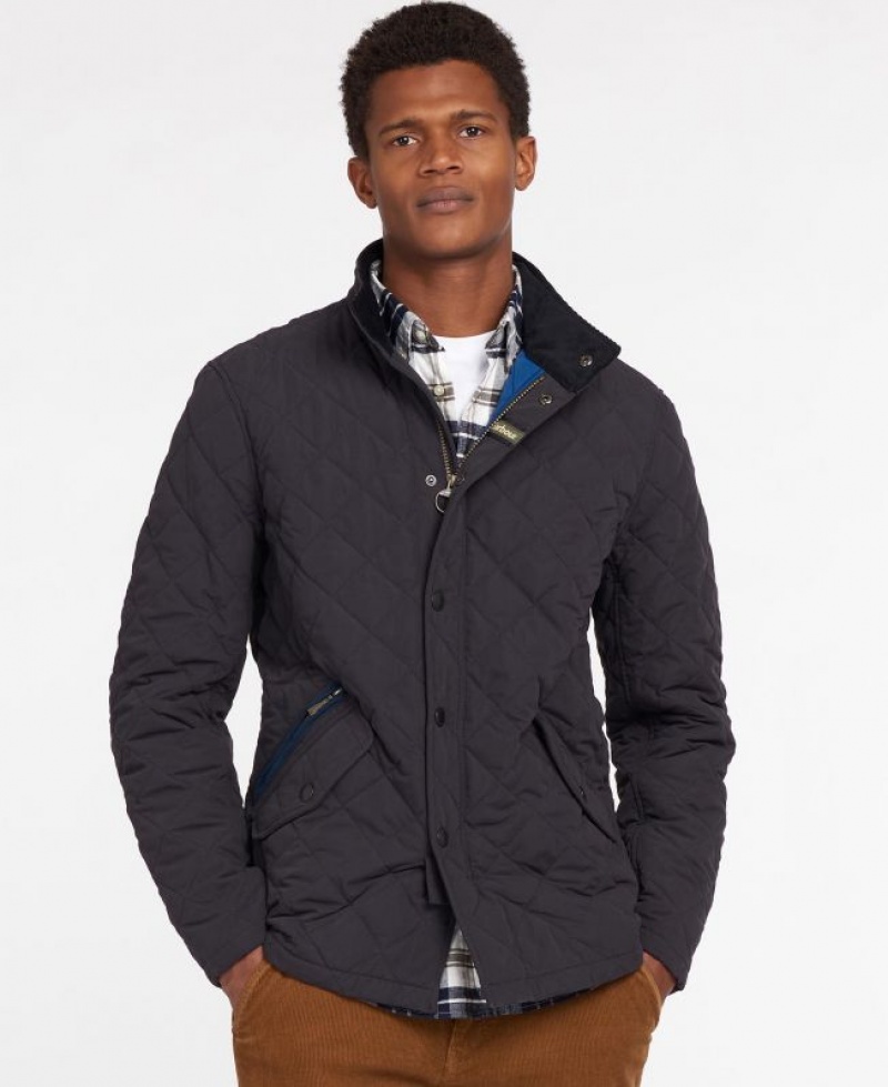 Indigo Men Barbour Shoveler Quilted Jacket | US-2579FMLTR