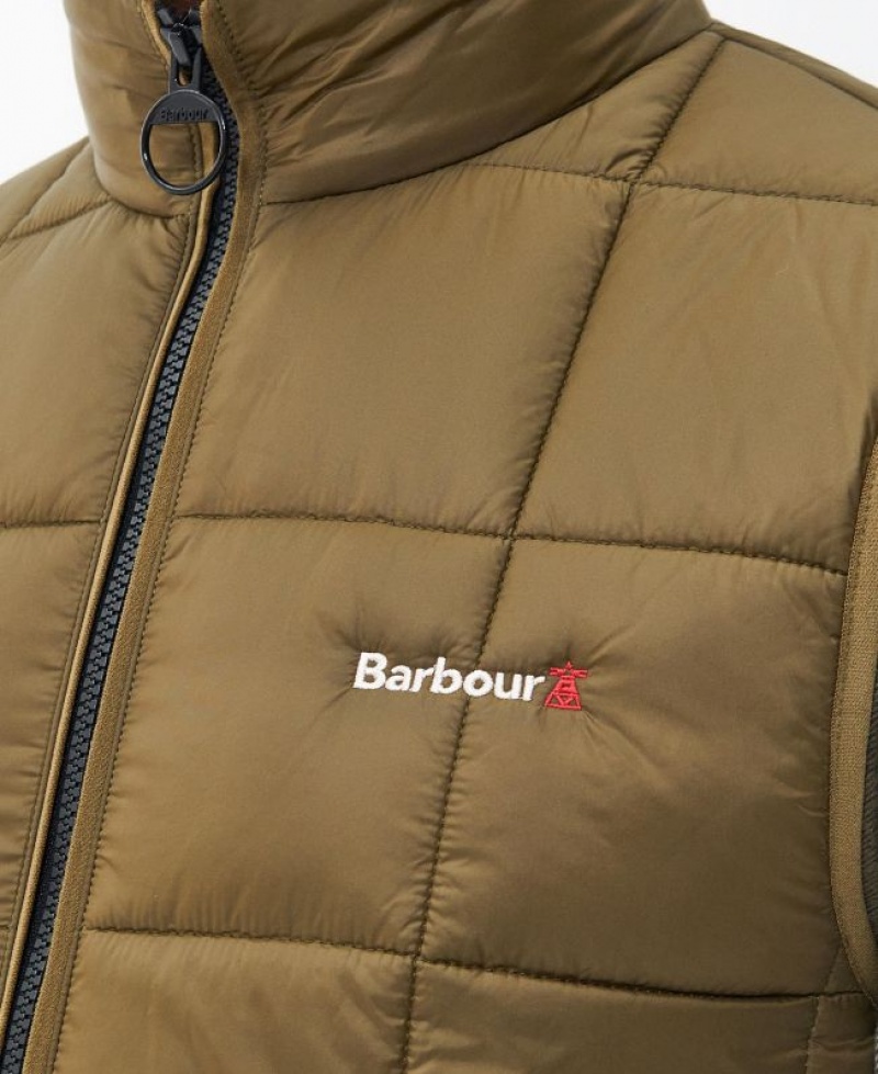 Khaki Men Barbour Fell Fleece Vest | US-1927GUPWA