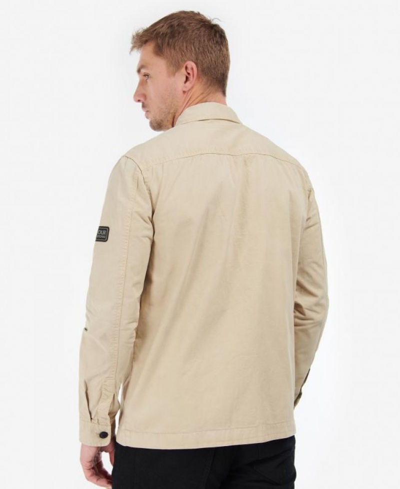 Khaki Men Barbour International Adey Overshirt | US-1634SDQFX