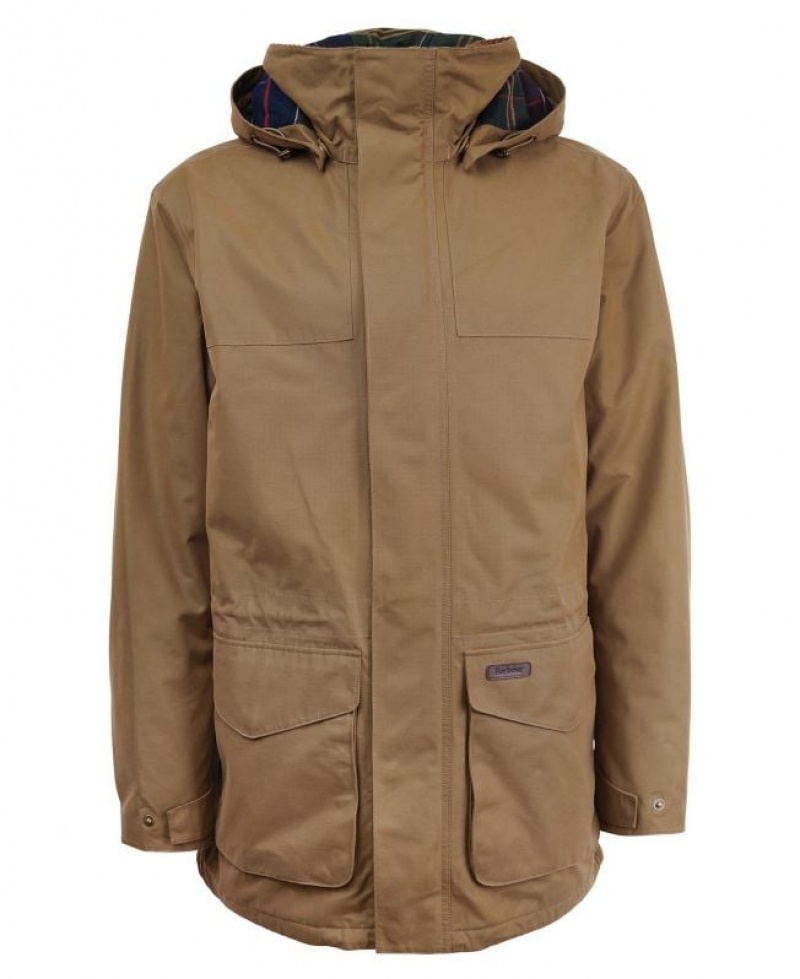 Khaki Men Barbour Lonnen Waterproof Jacket | US-1576WDQTP