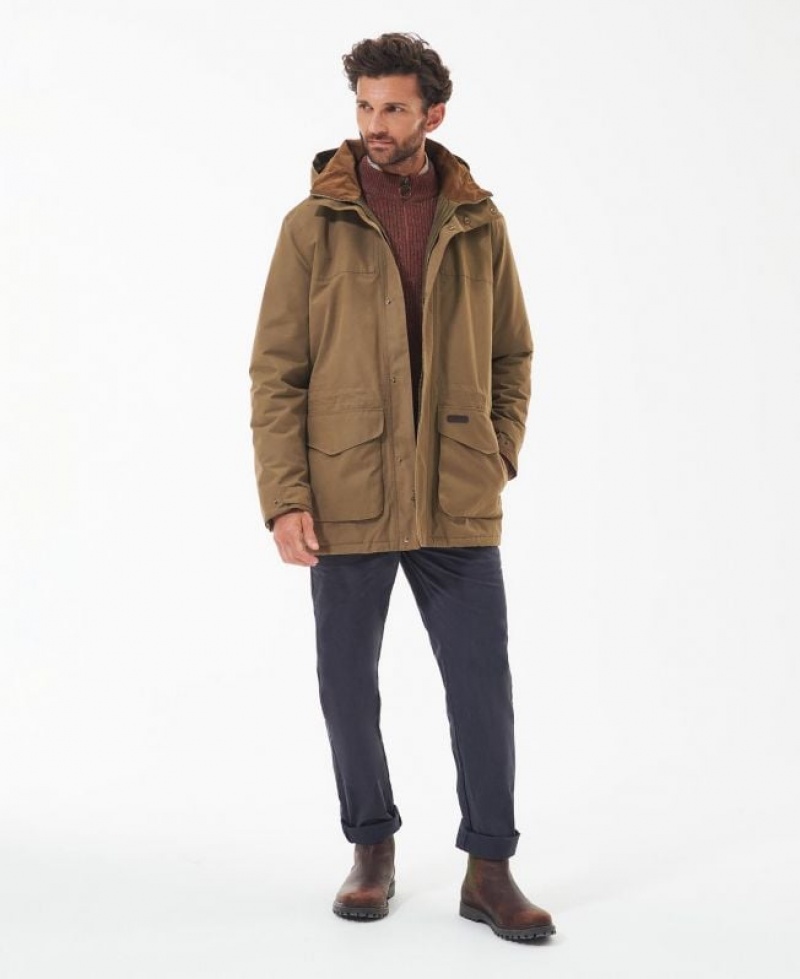 Khaki Men Barbour Lonnen Waterproof Jacket | US-1576WDQTP