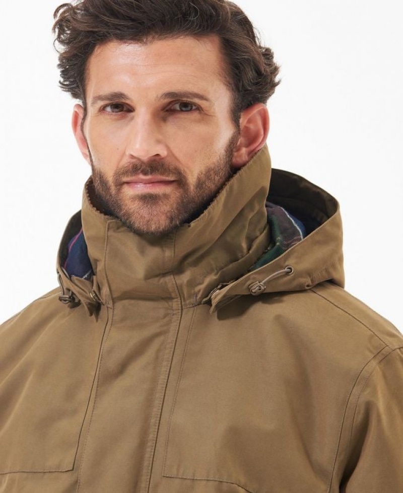 Khaki Men Barbour Lonnen Waterproof Jacket | US-1576WDQTP