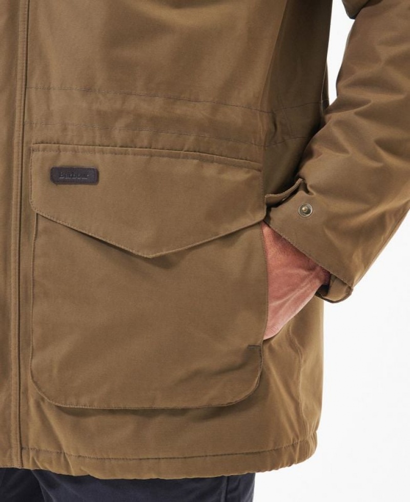 Khaki Men Barbour Lonnen Waterproof Jacket | US-1576WDQTP