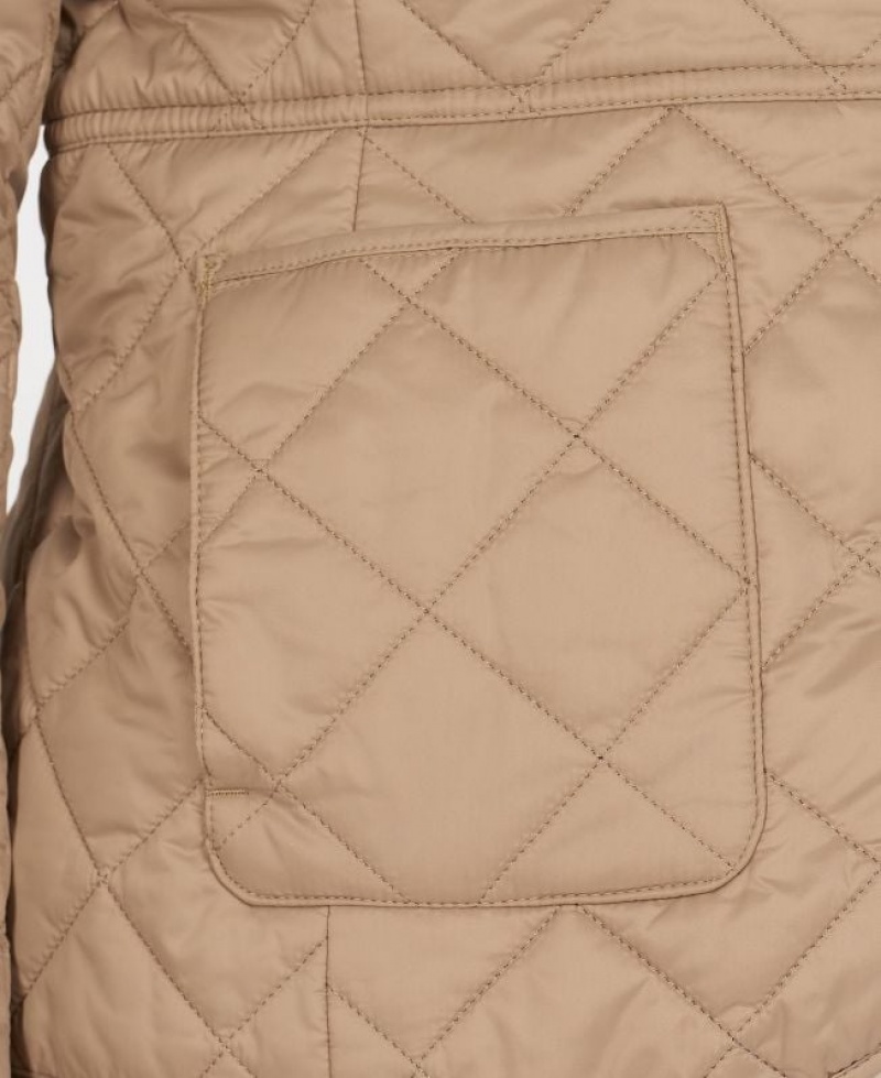 Khaki Women Barbour Deveron Quilted Jacket | US-9435HOSIC