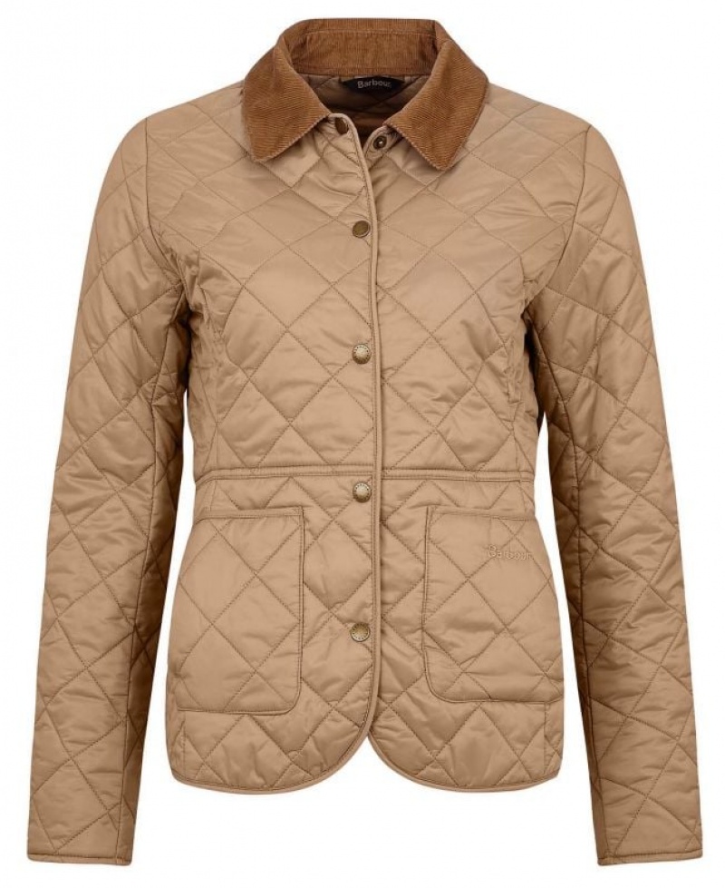 Khaki Women Barbour Deveron Quilted Jacket | US-9435HOSIC