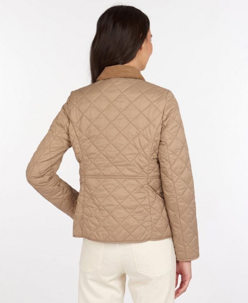 Khaki Women Barbour Deveron Quilted Jacket | US-9435HOSIC