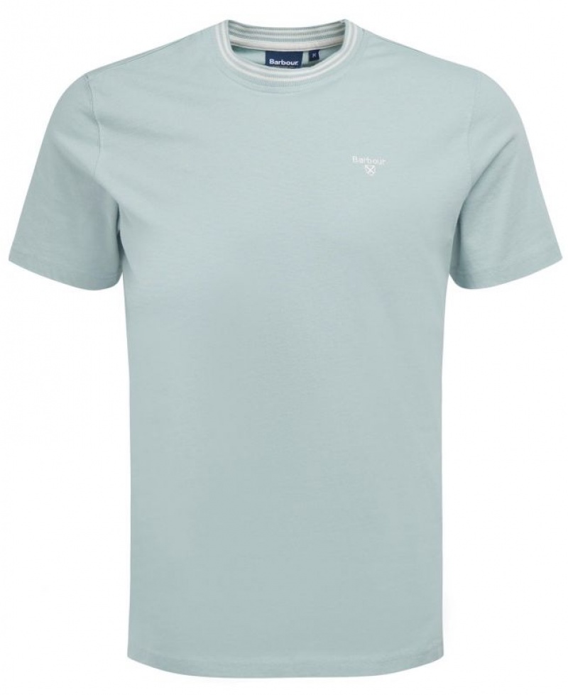 Light Blue Men Barbour Austwick T-Shirts | US-4806BQGJV