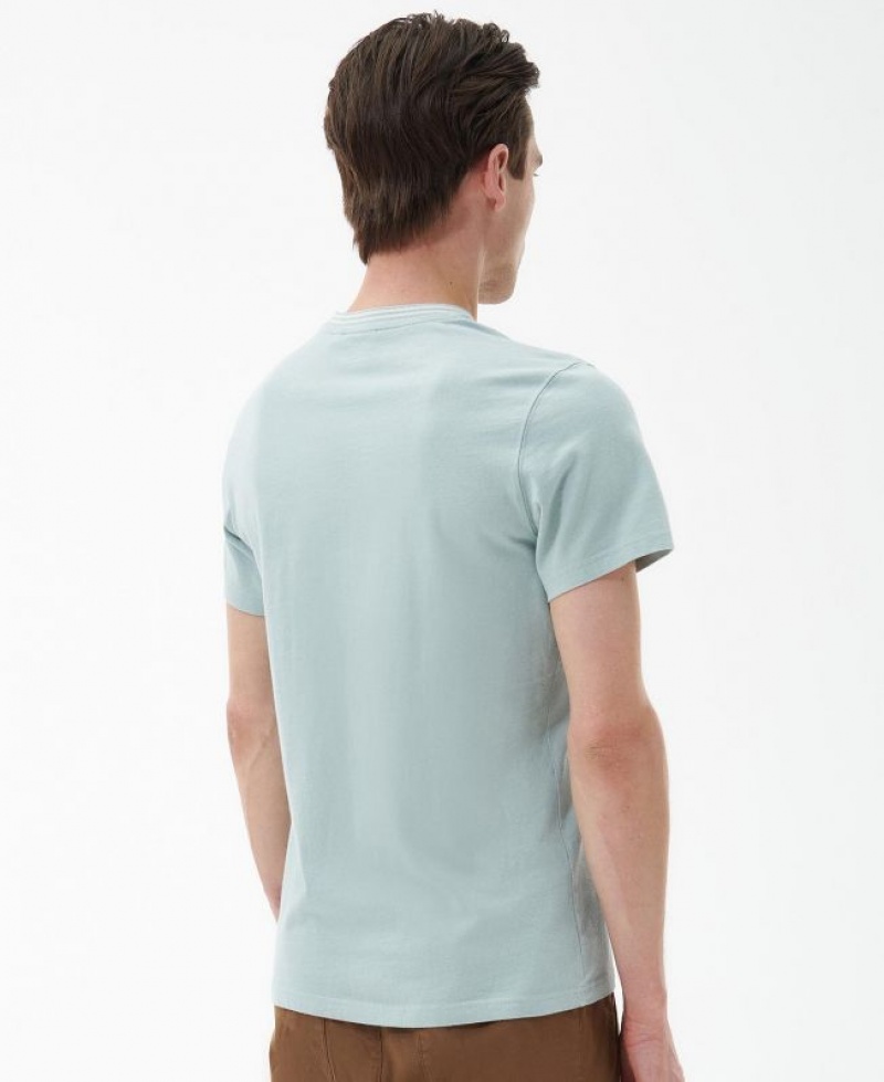 Light Blue Men Barbour Austwick T-Shirts | US-4806BQGJV