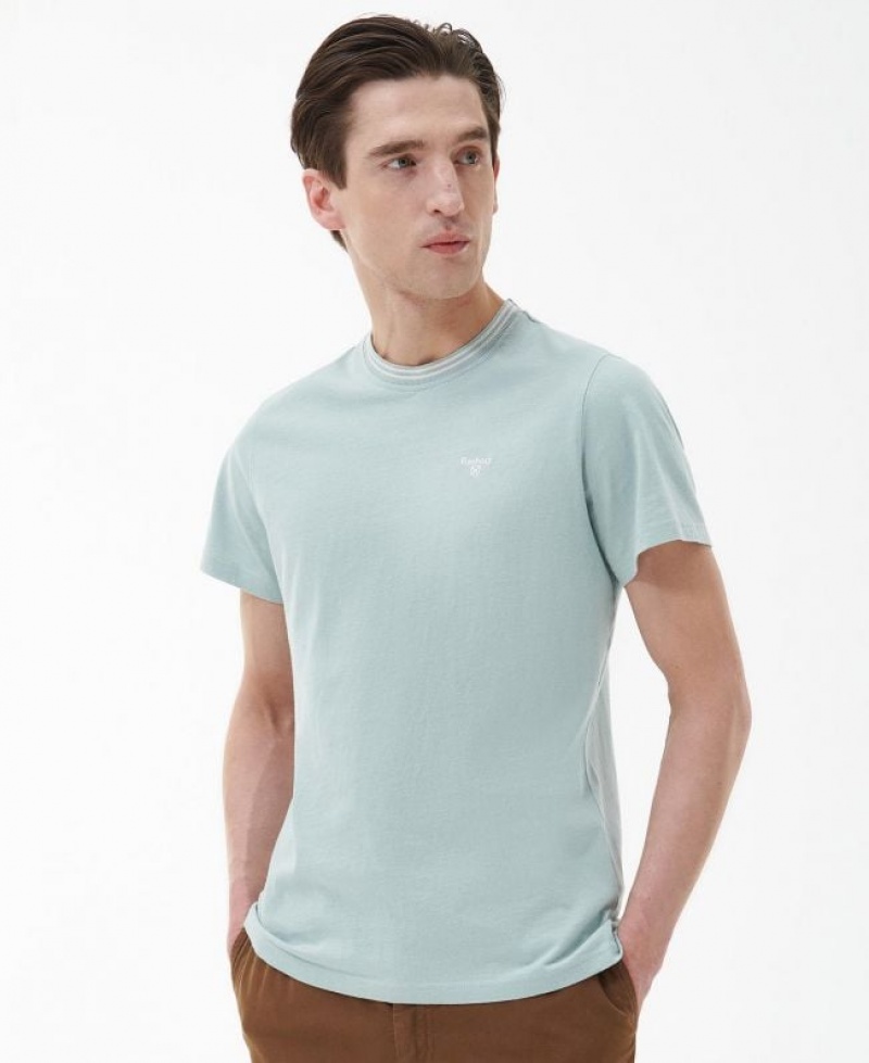 Light Blue Men Barbour Austwick T-Shirts | US-4806BQGJV