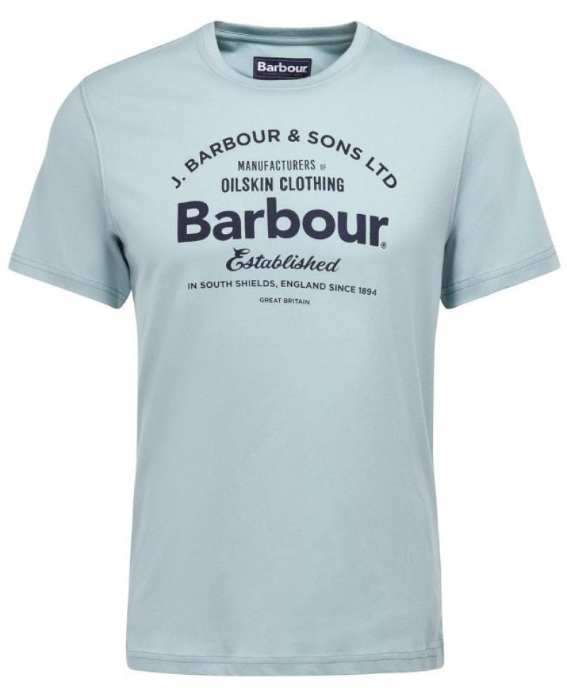 Light Blue Men Barbour Brairton T-Shirts | US-7238IKHUV