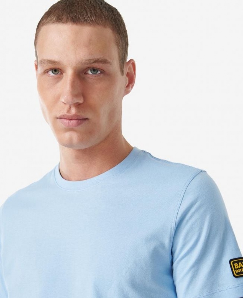 Light Blue Men Barbour International Deviser T-Shirts | US-6150IVRNH