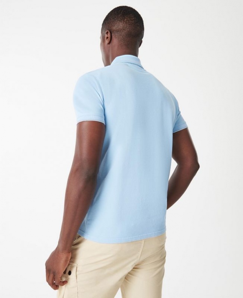 Light Blue Men Barbour International Essential Polo Shirt | US-9274XHKEW