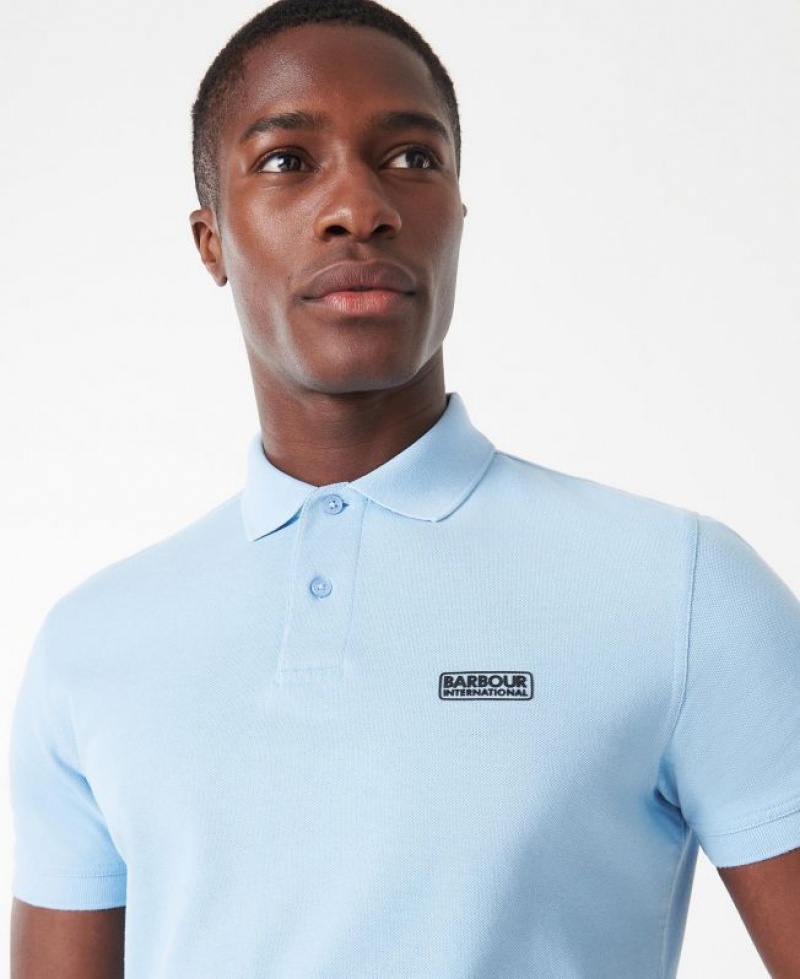 Light Blue Men Barbour International Essential Polo Shirt | US-9274XHKEW