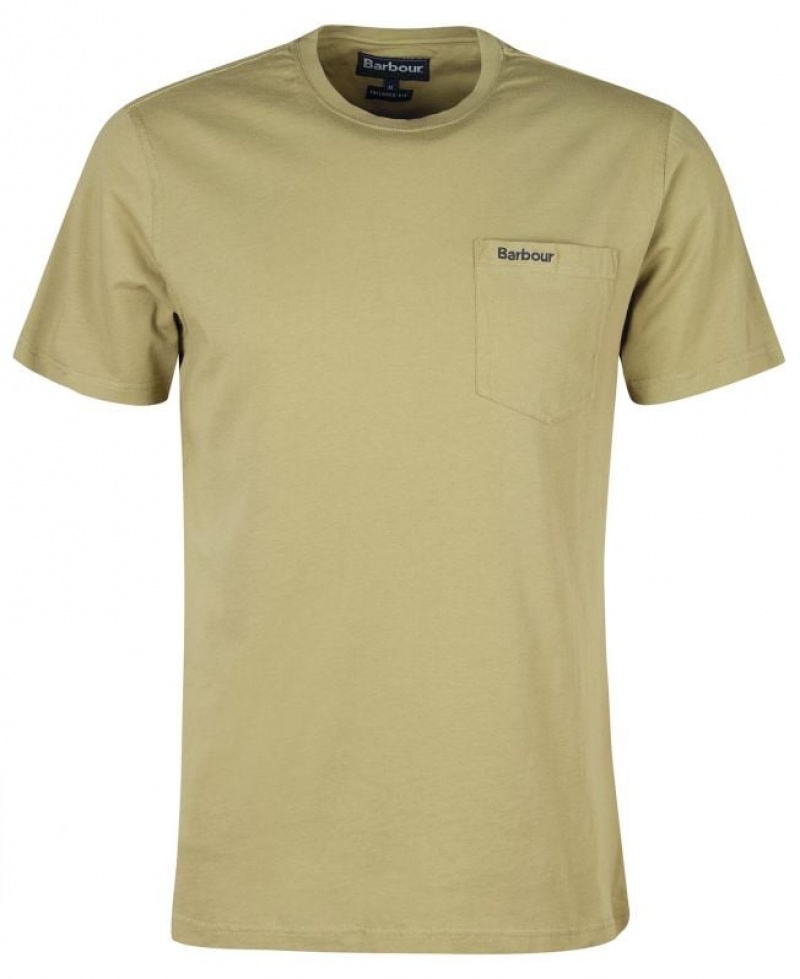 Light Green Men Barbour Langdon Pocket T-Shirts | US-1903QWRXP