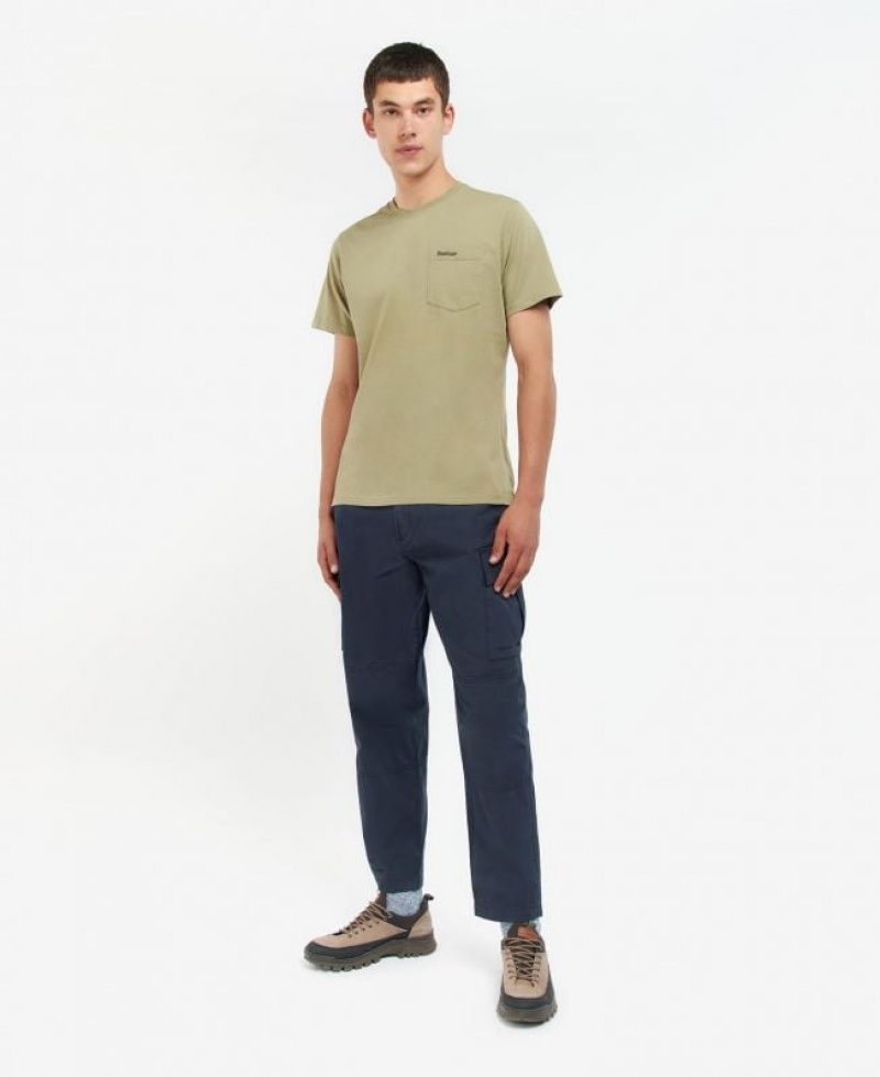 Light Green Men Barbour Langdon Pocket T-Shirts | US-1903QWRXP