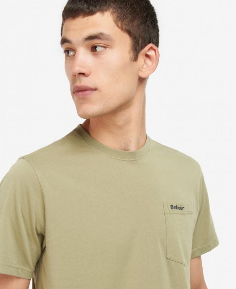 Light Green Men Barbour Langdon Pocket T-Shirts | US-1903QWRXP