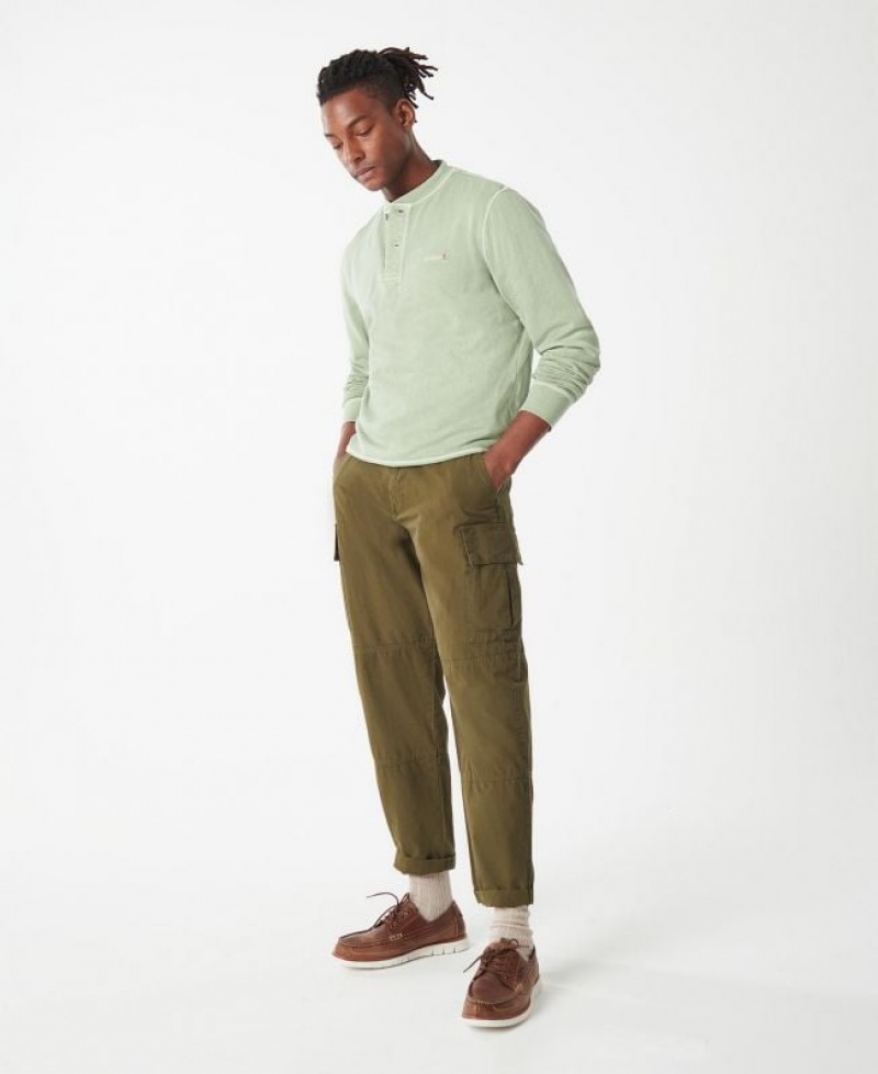 Light Green Men Barbour Westwick Henley Sweatshirt | US-7204VECYX