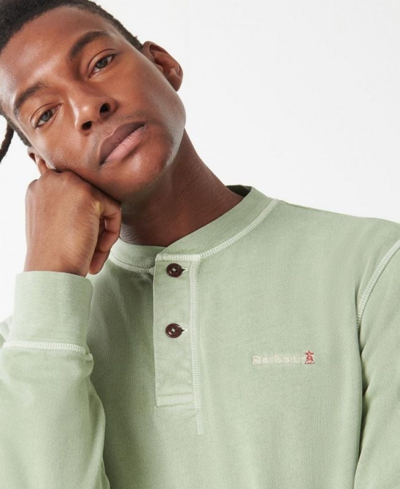 Light Green Men Barbour Westwick Henley Sweatshirt | US-7204VECYX