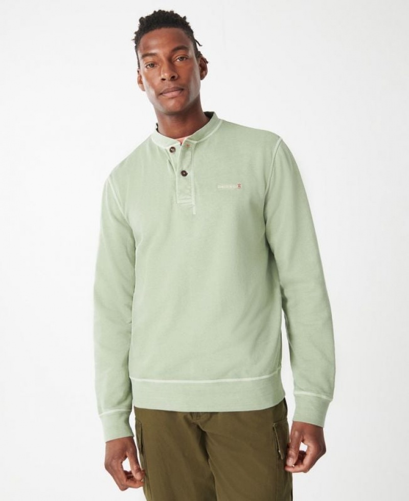 Light Green Men Barbour Westwick Henley Sweatshirt | US-7204VECYX