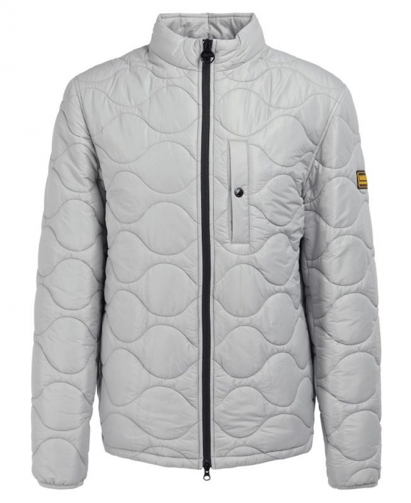 Light Grey Men Barbour International Langford Quilted Jacket | US-0951MTXKZ