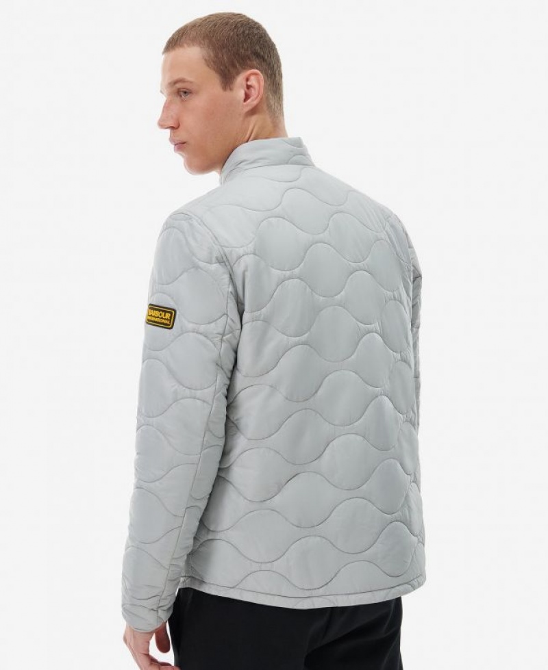 Light Grey Men Barbour International Langford Quilted Jacket | US-0951MTXKZ